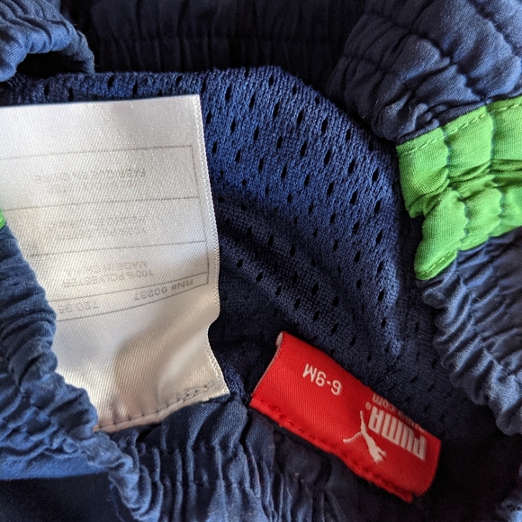 Puma blue & green athletic lined track pants - Picture 2 of 2